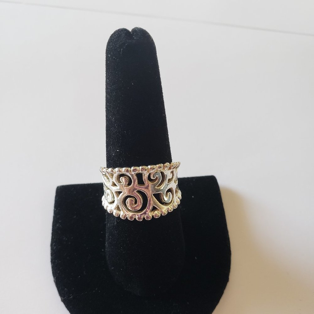 Silver Curl Design Fashion Ring